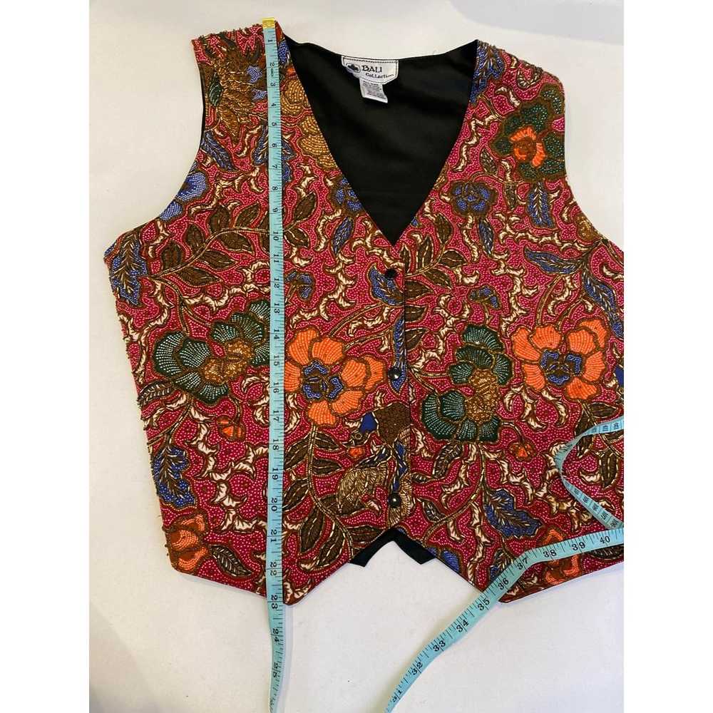 Vintage Bali Collection Beaded Multicolored Vest … - image 10