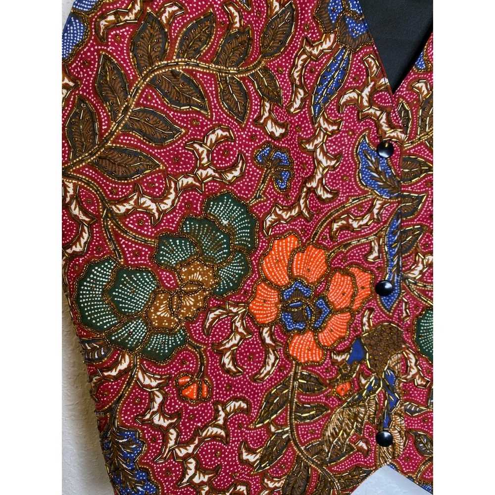Vintage Bali Collection Beaded Multicolored Vest … - image 3