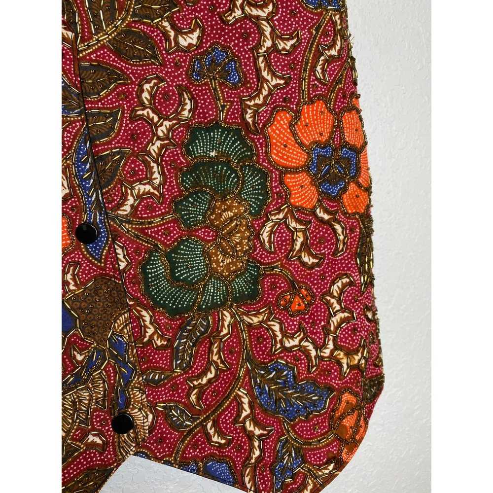 Vintage Bali Collection Beaded Multicolored Vest … - image 4