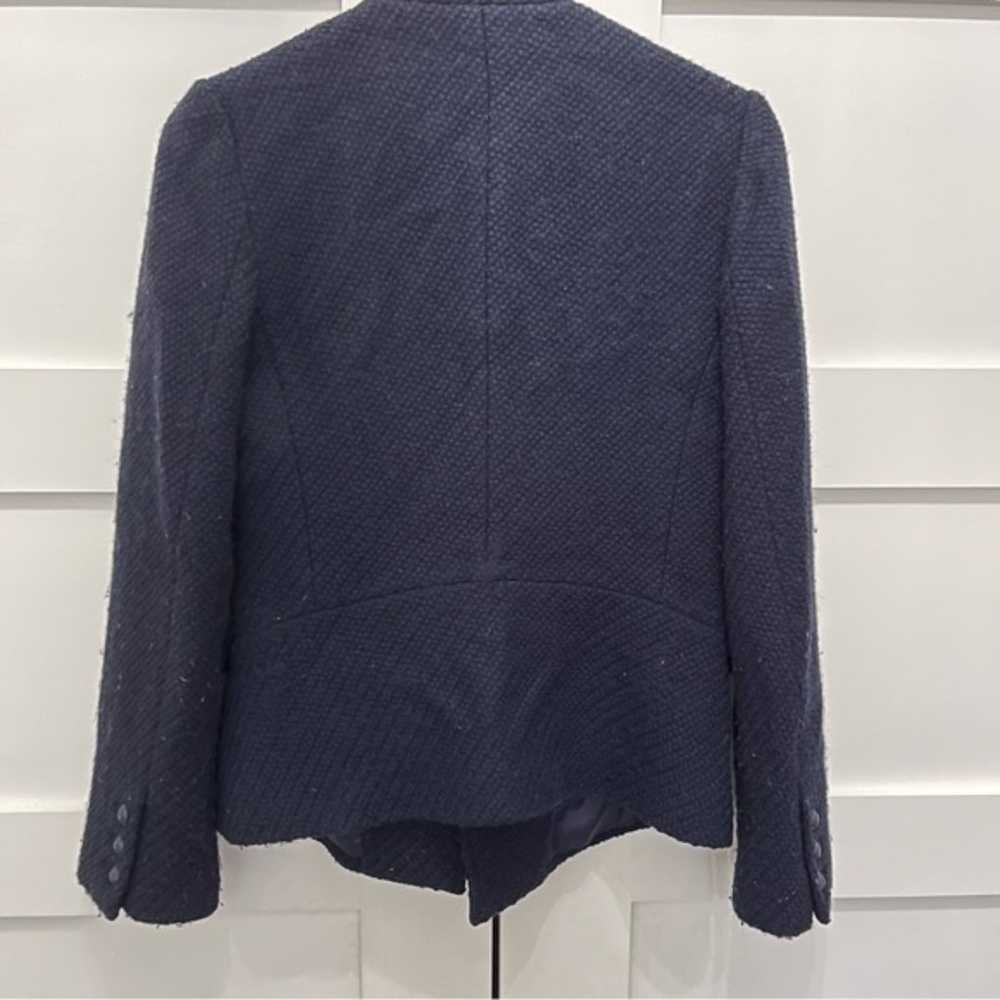 Vince tweed woven blazer coat navy blue Sz. 4 - image 6