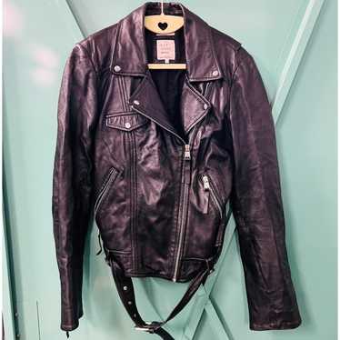 Zara TRF Outerwear Genuine Leather Jacket Black Wo