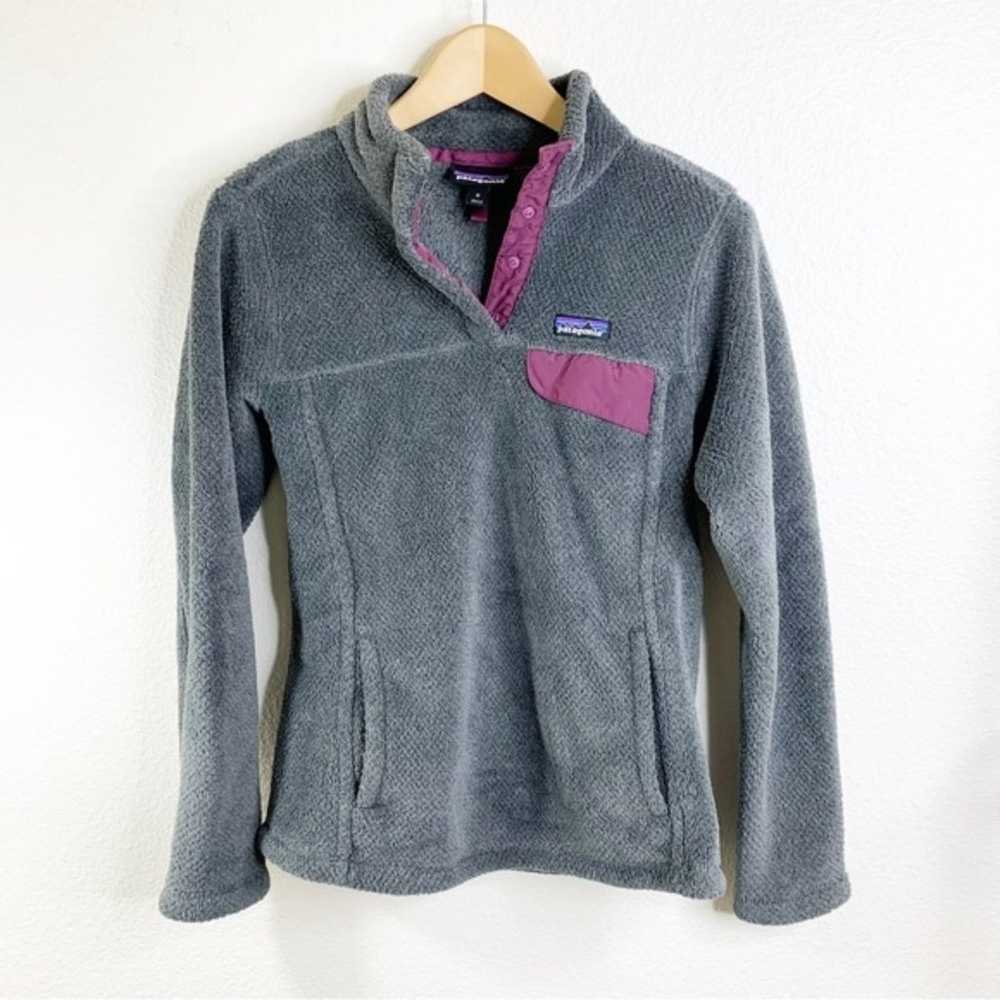 Patagonia Synchilla Pullover Jacket Gray & Purple… - image 1