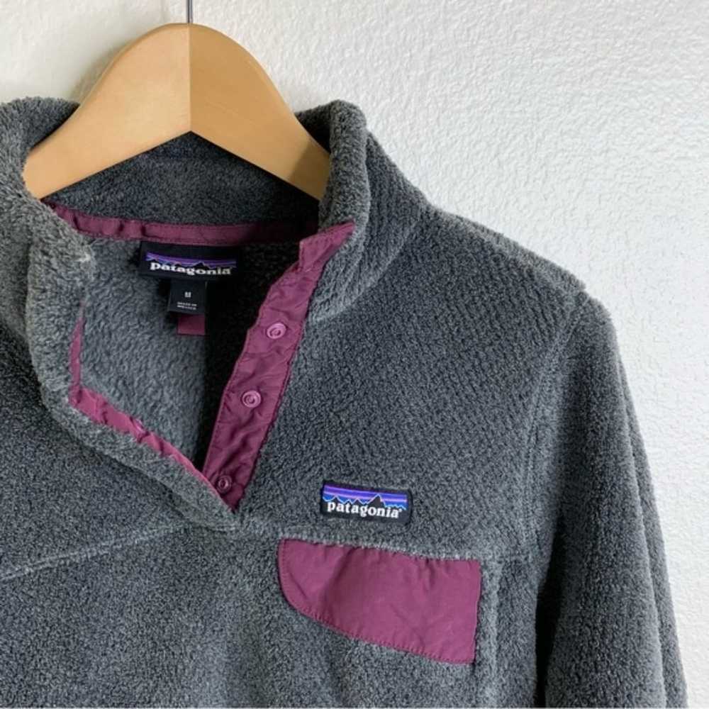 Patagonia Synchilla Pullover Jacket Gray & Purple… - image 2