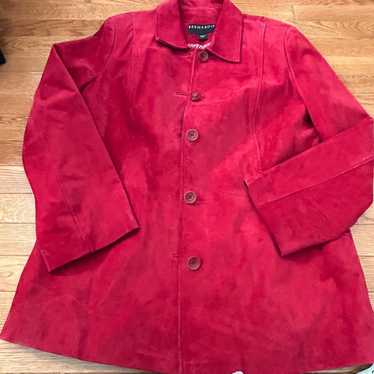 Genuine leather red jacket