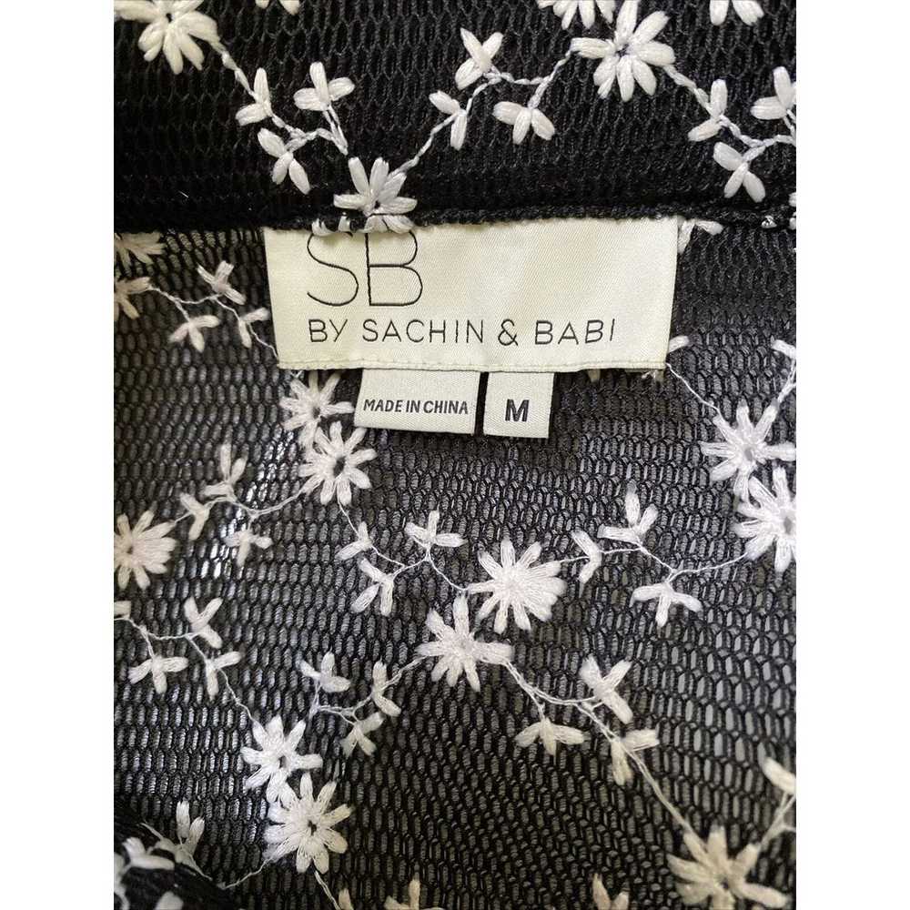 Sachin & Babi Mesh Embroidered Floral Moto Jacket… - image 6
