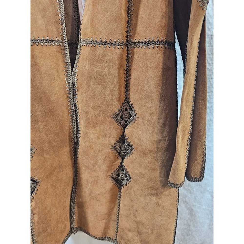 Adrienne Landau Leather Jacket Womens Medium Brow… - image 2