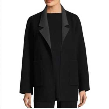 Eileen Fisher Black/Gray Double Face Brushed Wool… - image 1