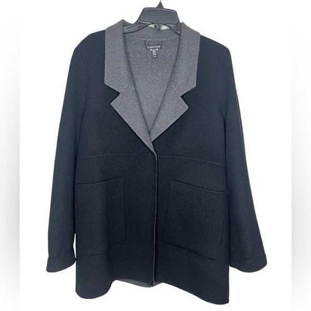 Eileen Fisher Black/Gray Double Face Brushed Wool… - image 2