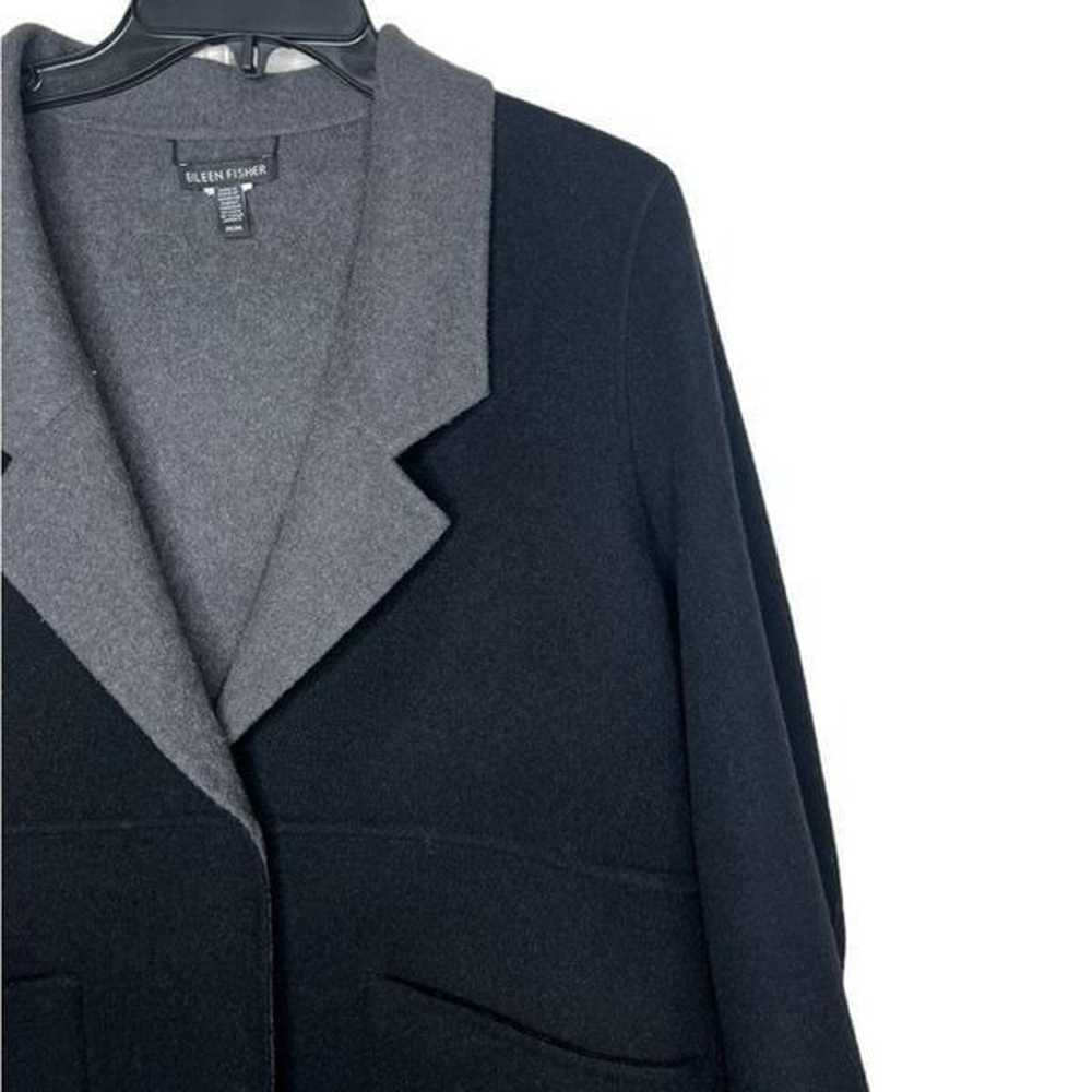 Eileen Fisher Black/Gray Double Face Brushed Wool… - image 8