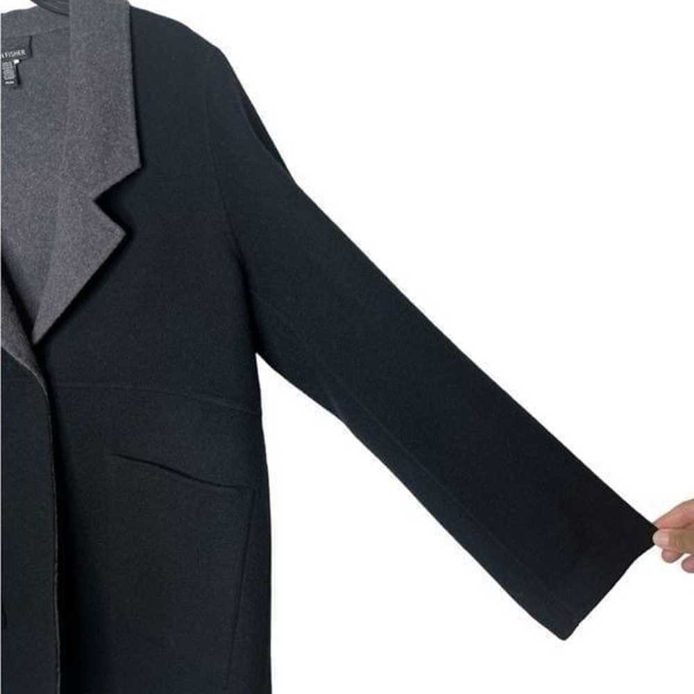 Eileen Fisher Black/Gray Double Face Brushed Wool… - image 9