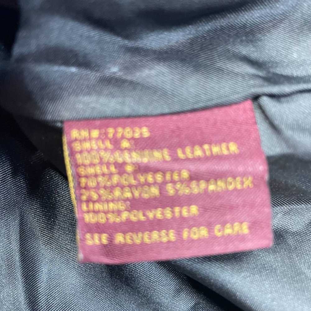 Hal Rubenstein Blue Navy Leather Jacket Coat Line… - image 4
