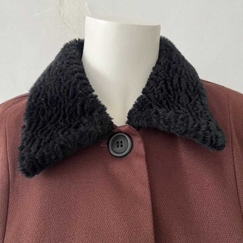 Vintage Halston Brown black polyester Blend Fur T… - image 4