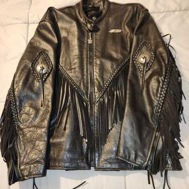 Women's Harley Davidson Leather Fringe Jacket Siz… - image 1