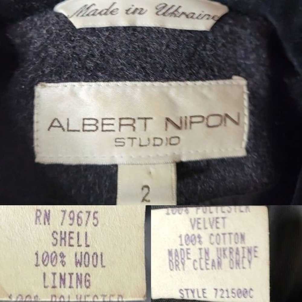 Vintage 80's Albert Nipon Coat Wool Princess Over… - image 3