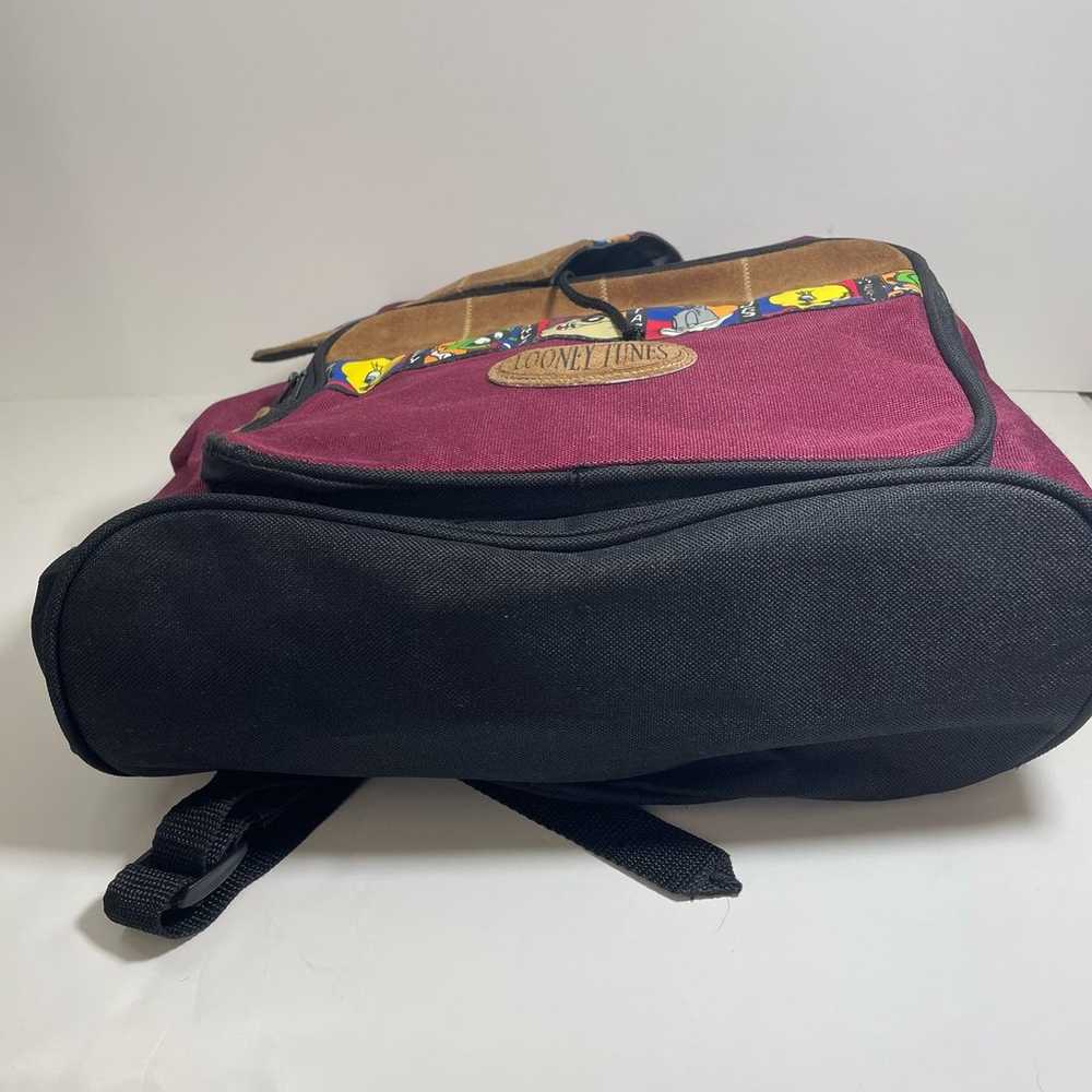 Vintage Looney Tunes Nylon Drawstring Backpack Red - image 9
