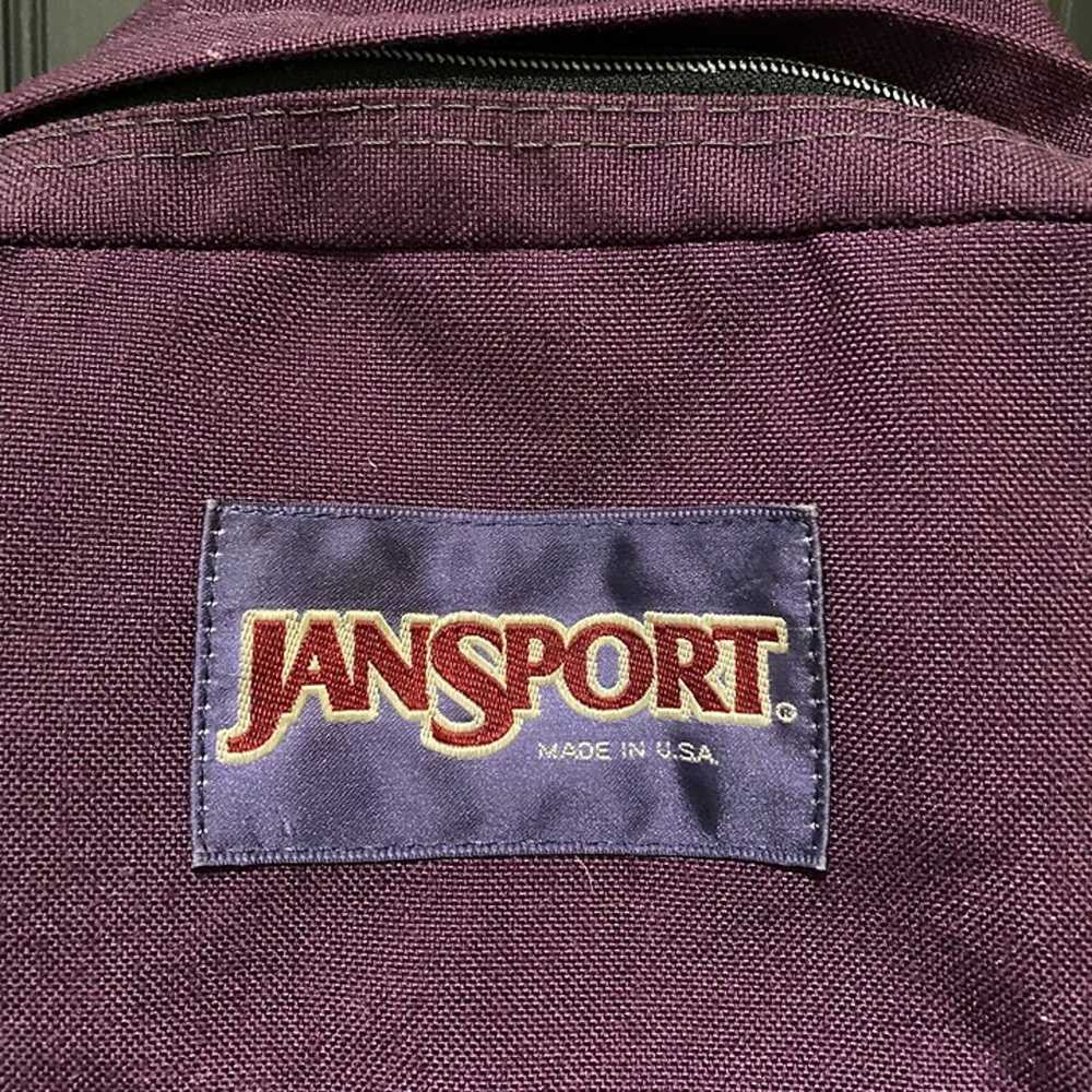 Jansport Vintage 90’s Purple Canvas Leather Botto… - image 2