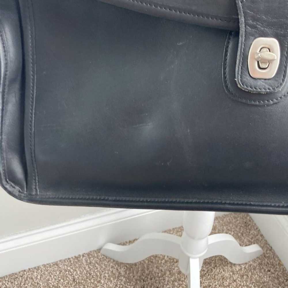 Coach 90s Vintage Leather Black Laptop Carry Bag … - image 6