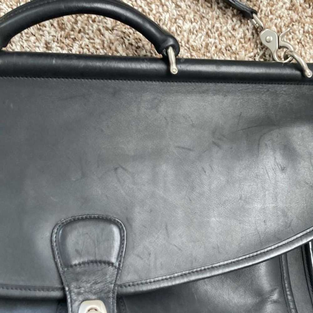 Coach 90s Vintage Leather Black Laptop Carry Bag … - image 7