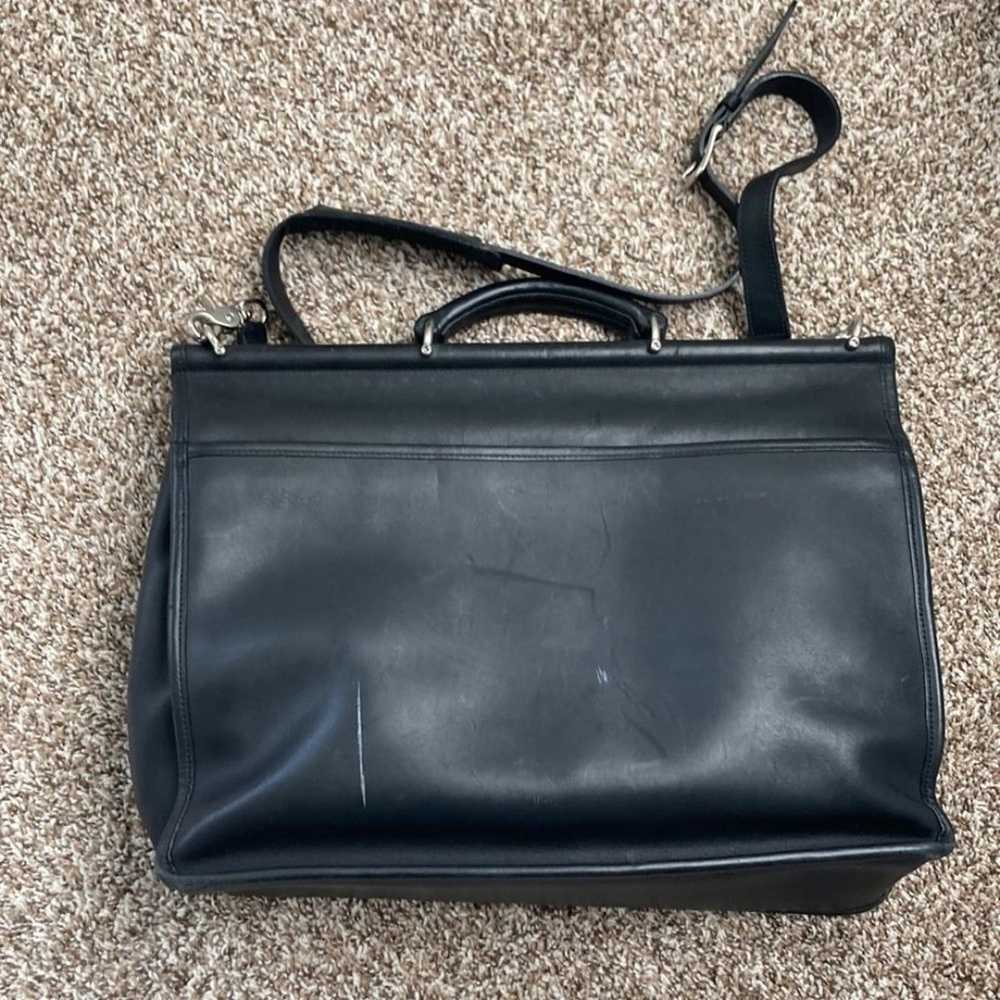 Coach 90s Vintage Leather Black Laptop Carry Bag … - image 9