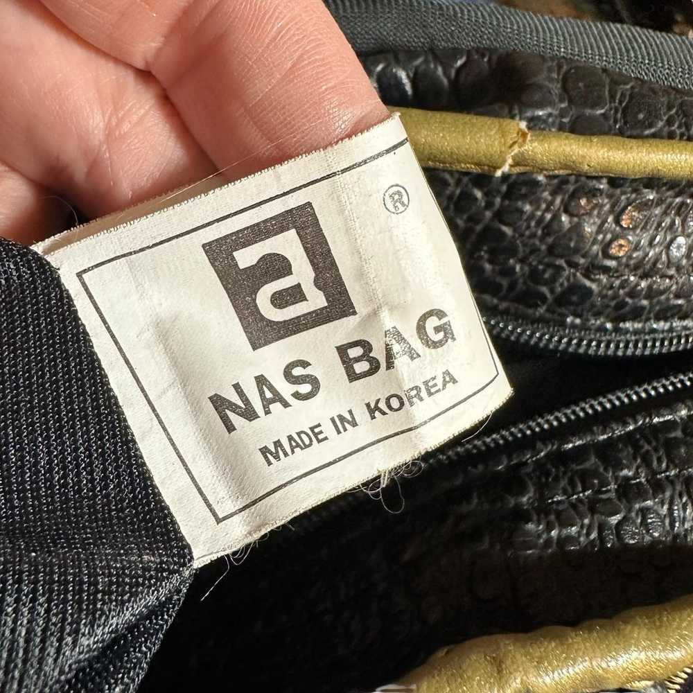 Vintage Nas Bag Patchwork Metallic Multicolor Fau… - image 10