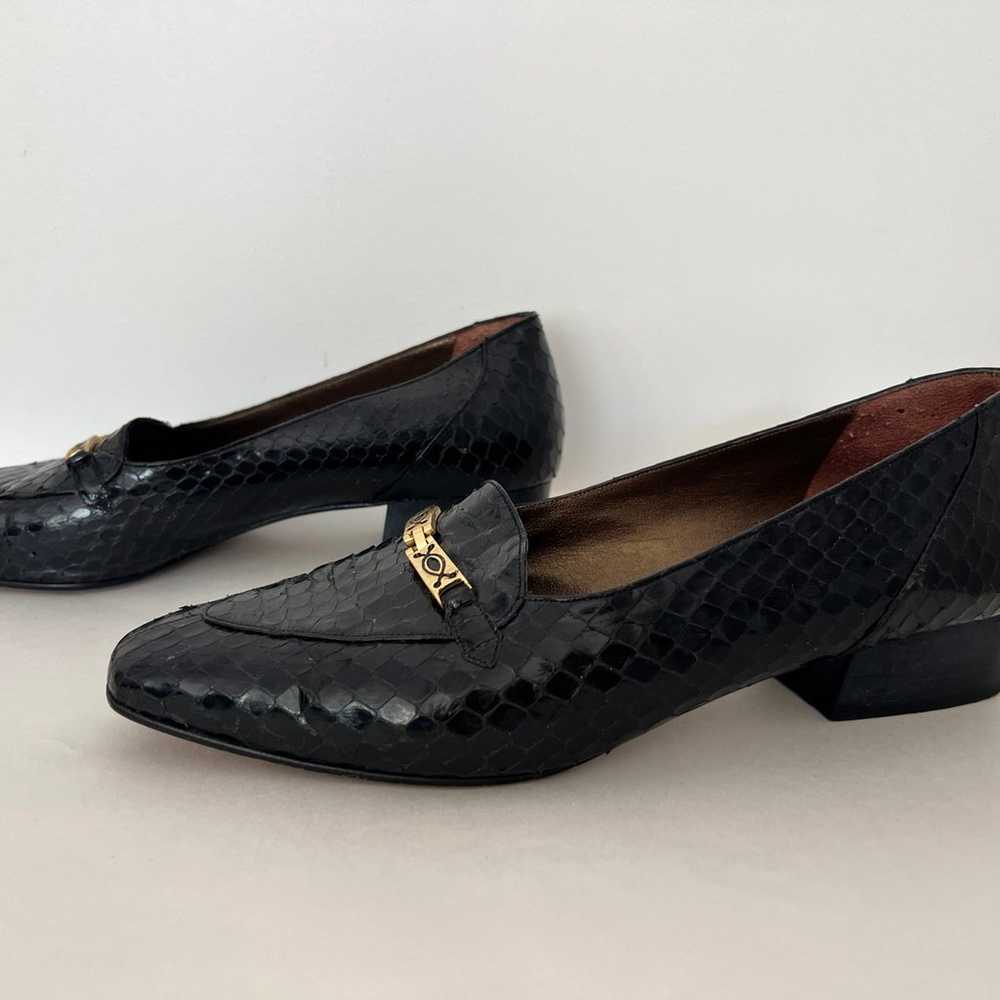 EUC Vintage Women’s Size 8 Black Crocodile Leathe… - image 10