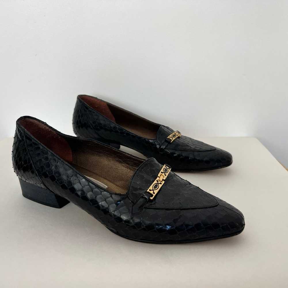 EUC Vintage Women’s Size 8 Black Crocodile Leathe… - image 11