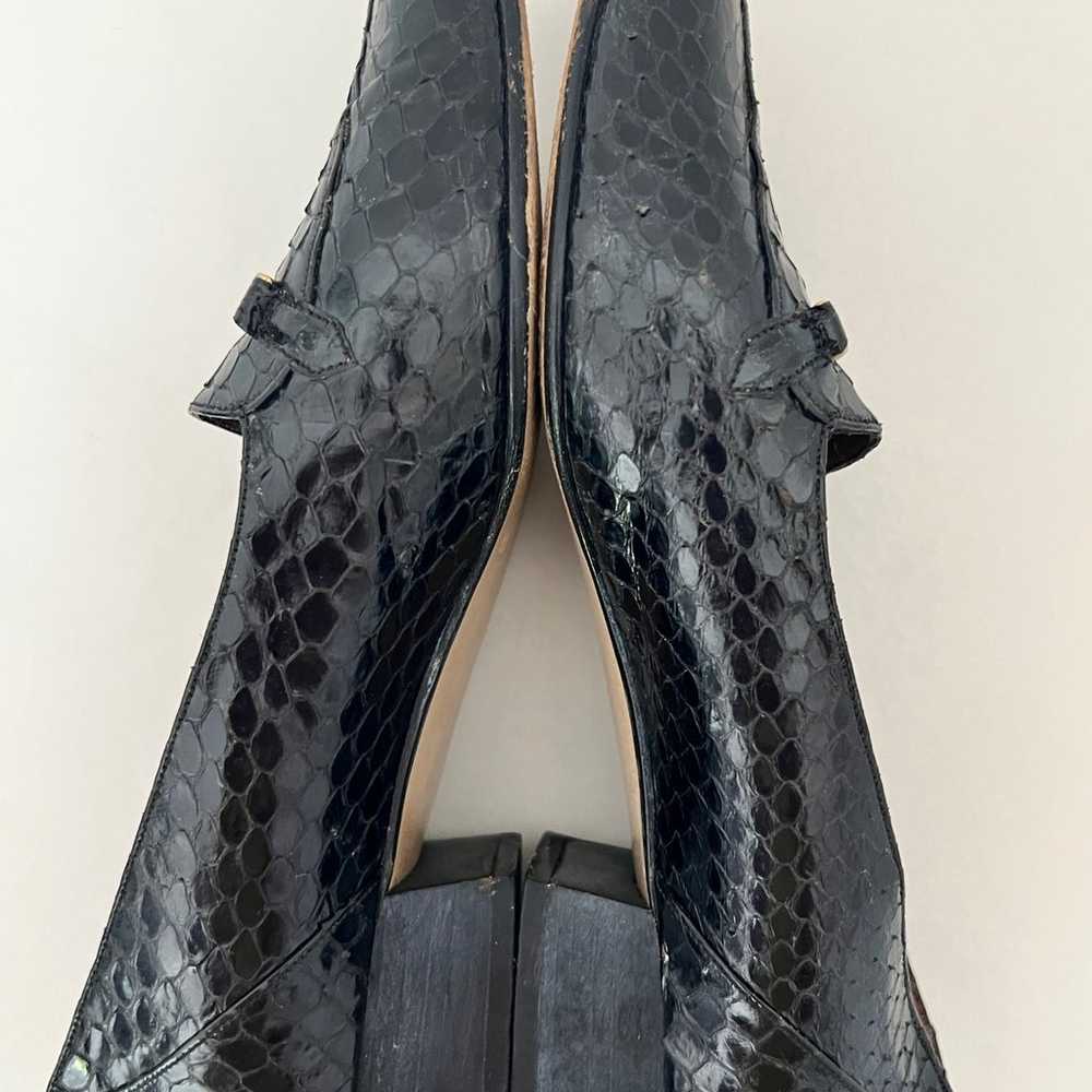 EUC Vintage Women’s Size 8 Black Crocodile Leathe… - image 3
