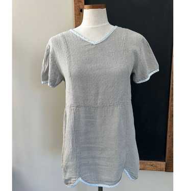 Vintage Linen Gray Tunic Top by Aly Wear - XS - image 1