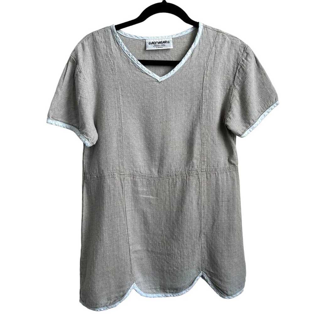 Vintage Linen Gray Tunic Top by Aly Wear - XS - image 2
