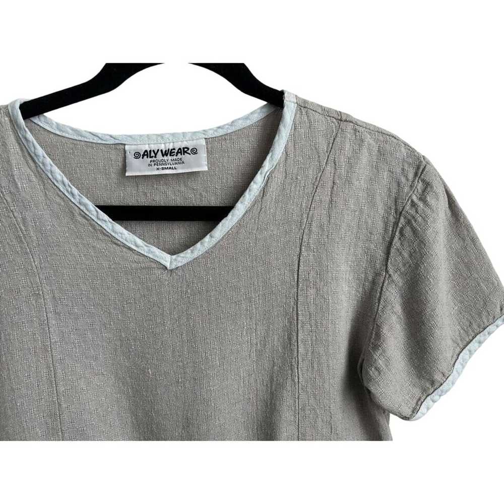 Vintage Linen Gray Tunic Top by Aly Wear - XS - image 3