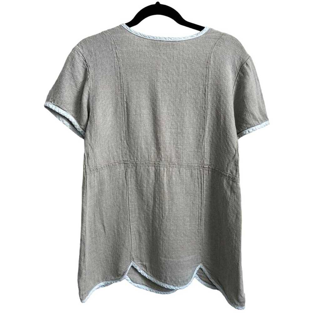 Vintage Linen Gray Tunic Top by Aly Wear - XS - image 4