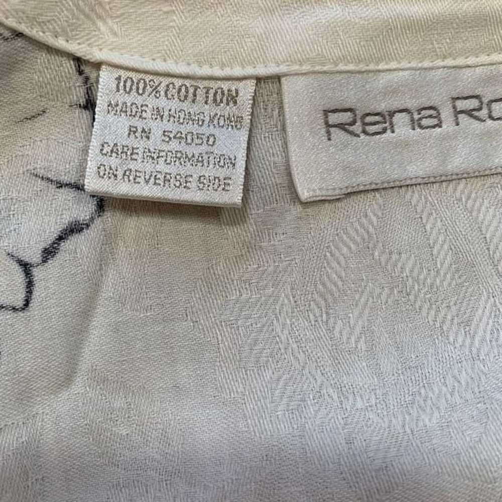 Vintage Rena Rowan Shirt White Black Reflective F… - image 11