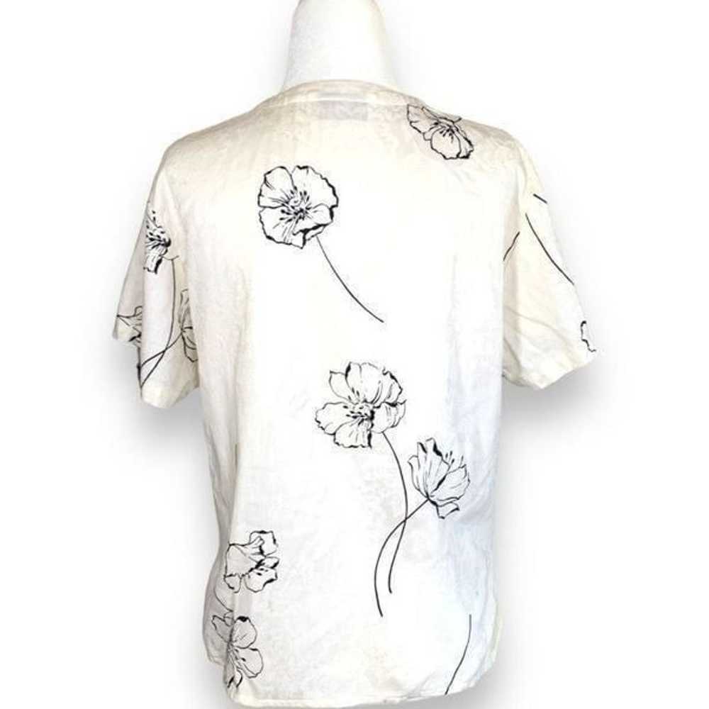 Vintage Rena Rowan Shirt White Black Reflective F… - image 2