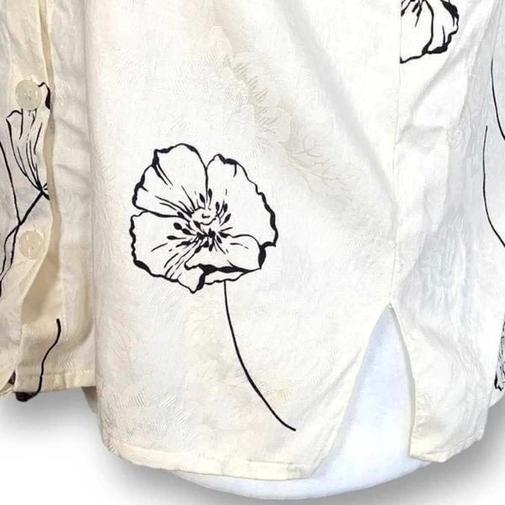 Vintage Rena Rowan Shirt White Black Reflective F… - image 3
