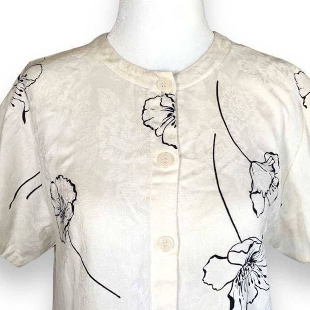 Vintage Rena Rowan Shirt White Black Reflective F… - image 4