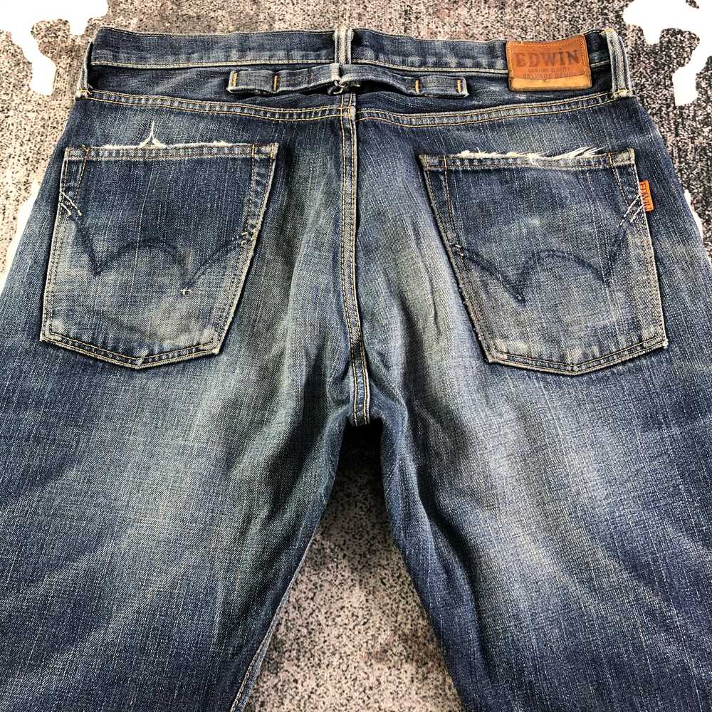 Edwin - Vintage Edwin Selvedge Jeans Faded Blue D… - image 5