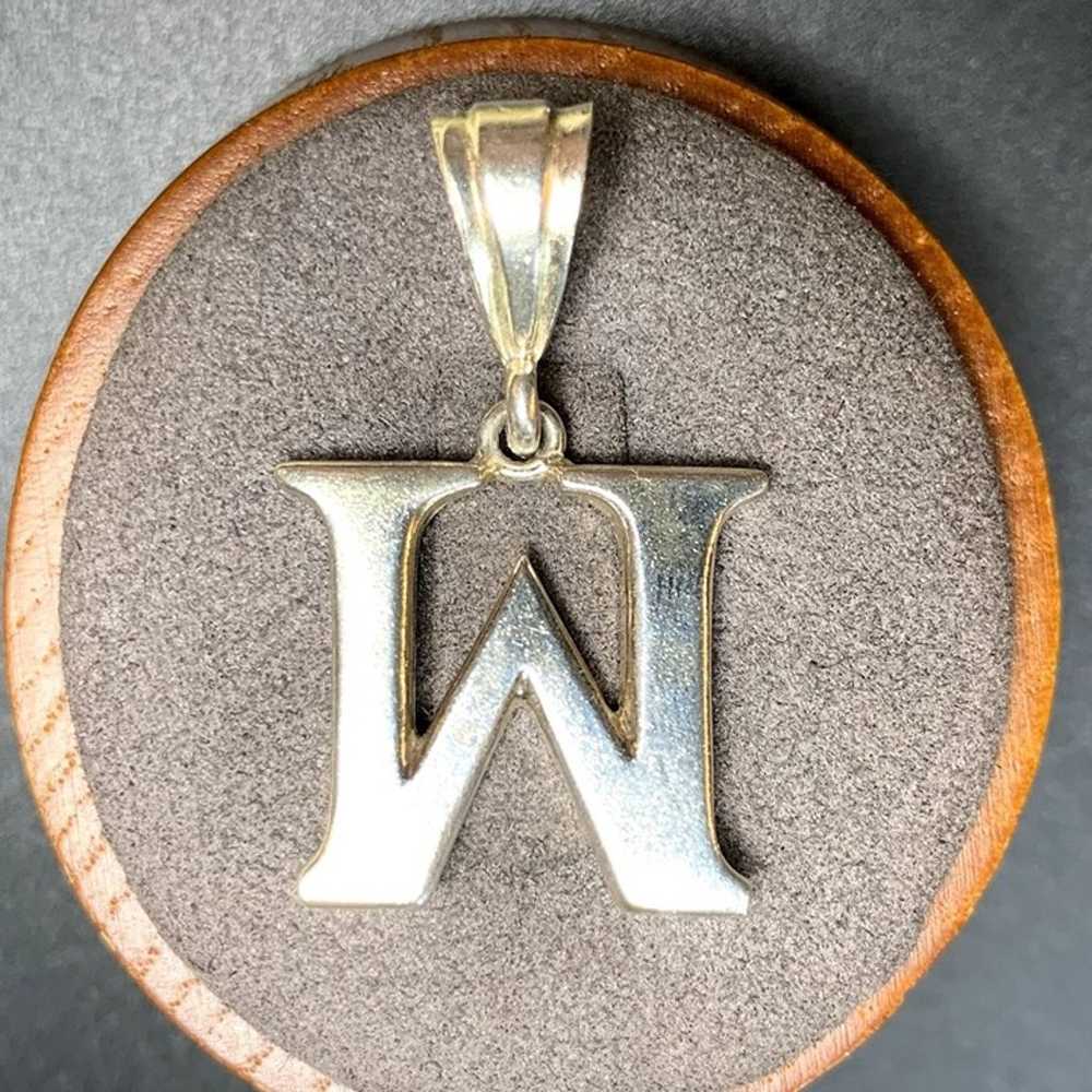 Vintage Solid Sterling Silver 925 Letter "W" Init… - image 1