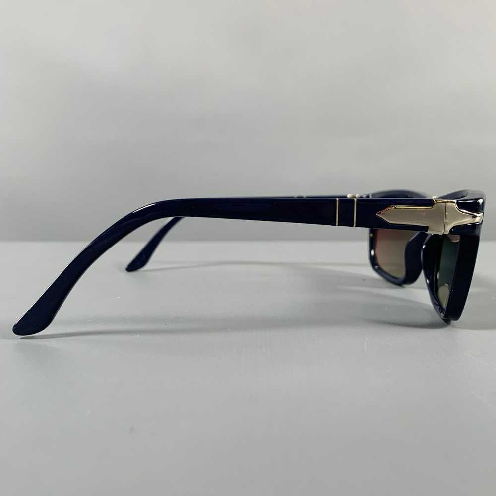 Persol Blue Silver Acetate Rectangle Sunglasses - image 2