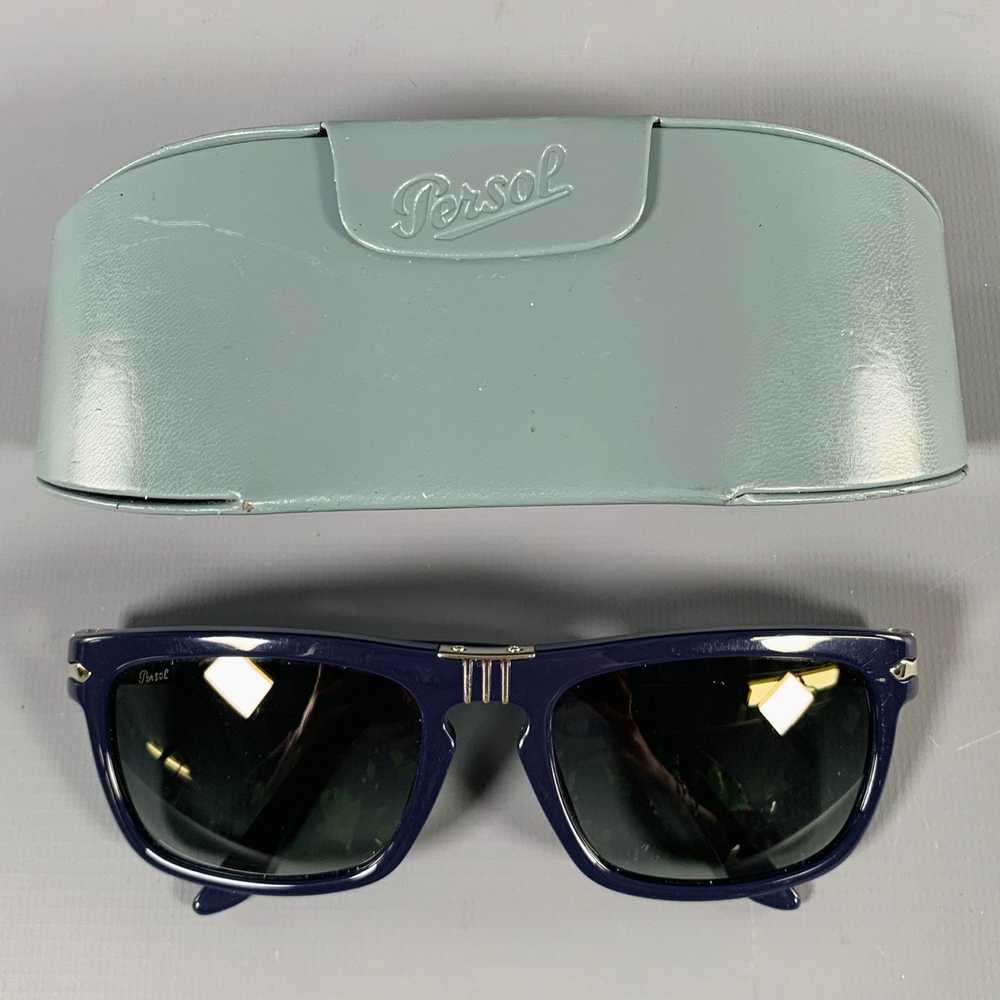 Persol Blue Silver Acetate Rectangle Sunglasses - image 7