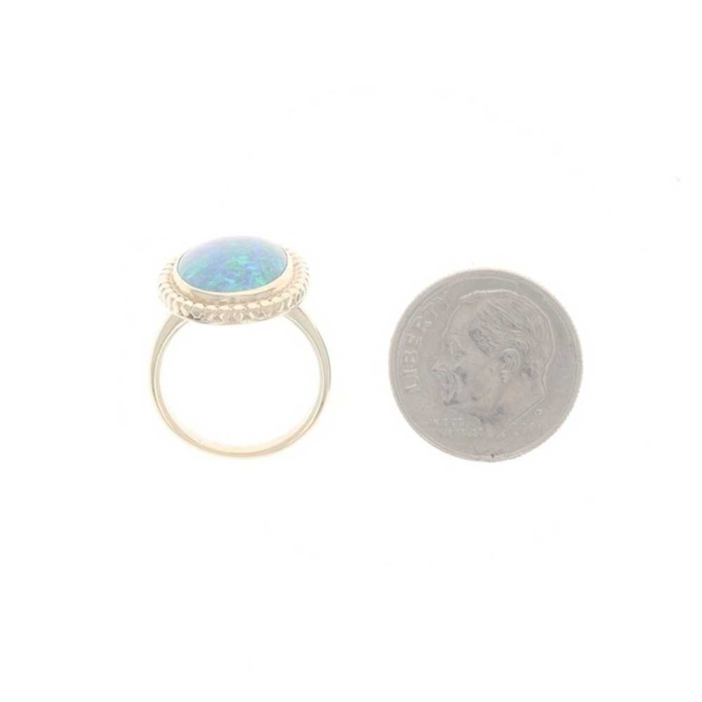 Yellow Gold Opal Vintage Cocktail Solitaire Ring … - image 5