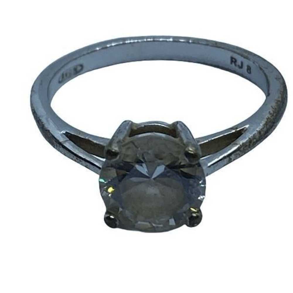 Stunning AVON RJ Signed Size 8 CZ Silver Tone Ring - image 1