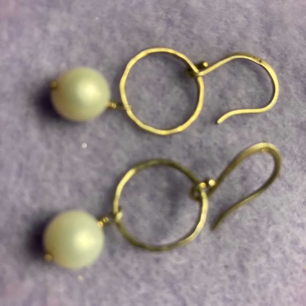 Earrings 3 pairs of sterling  & pearl earrings - image 3