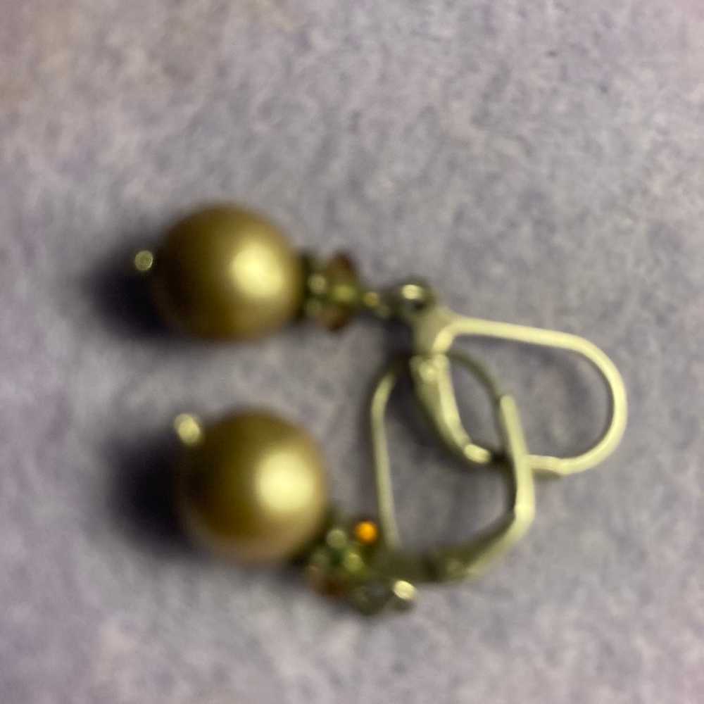 Earrings 3 pairs of sterling  & pearl earrings - image 4