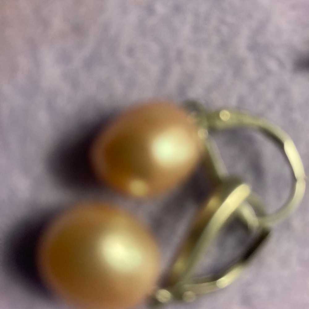 Earrings 3 pairs of sterling  & pearl earrings - image 5