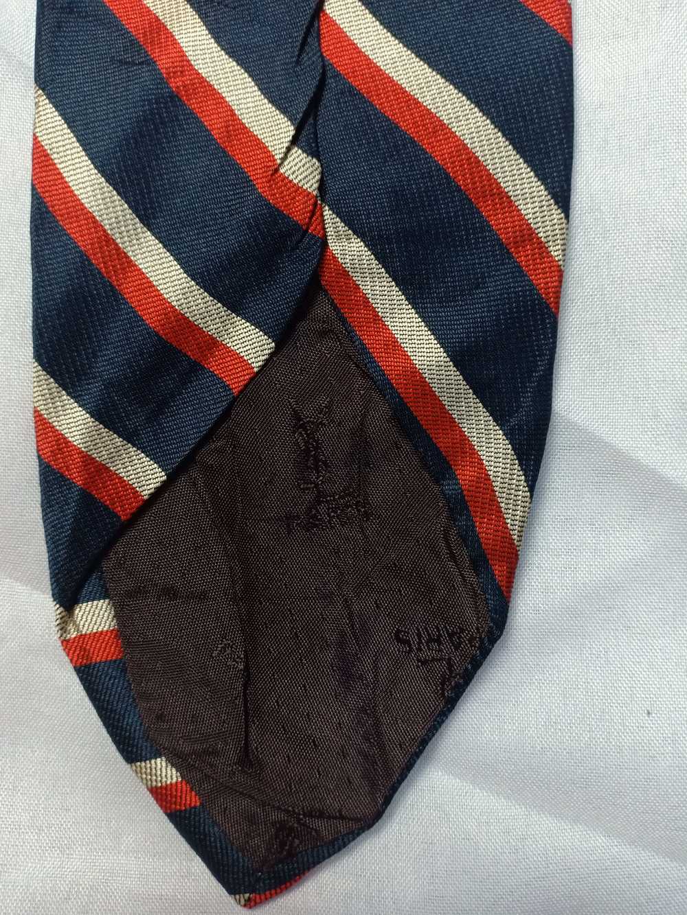 Vintage - Yves Saint Laurent neck tie red striped… - image 5