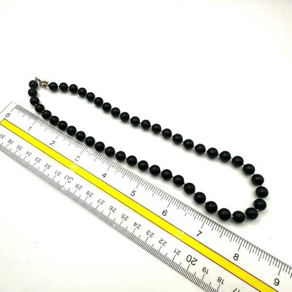 Black beaded vintage necklace - image 5