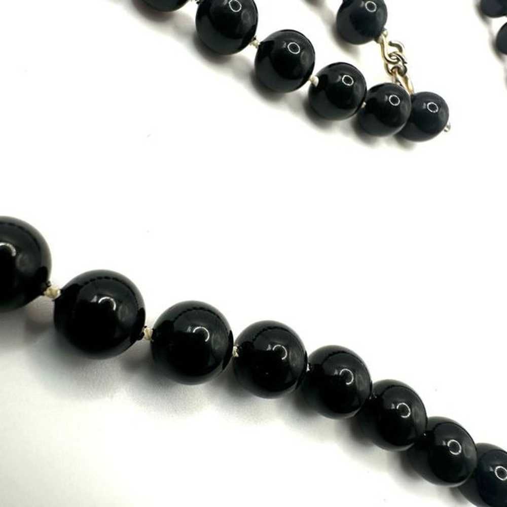 Black beaded vintage necklace - image 6