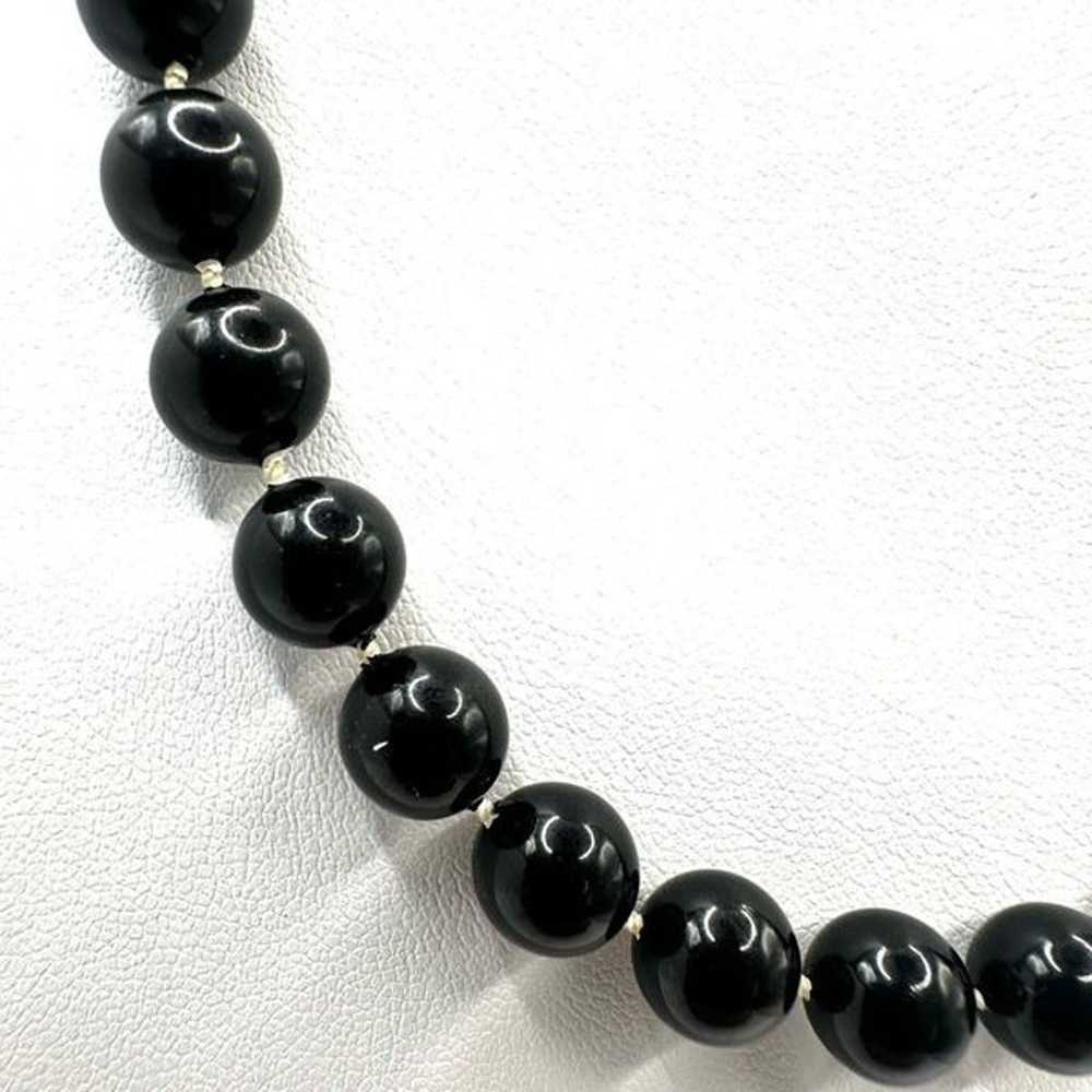 Black beaded vintage necklace - image 7