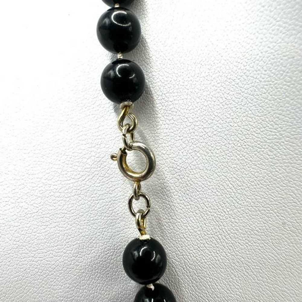 Black beaded vintage necklace - image 8