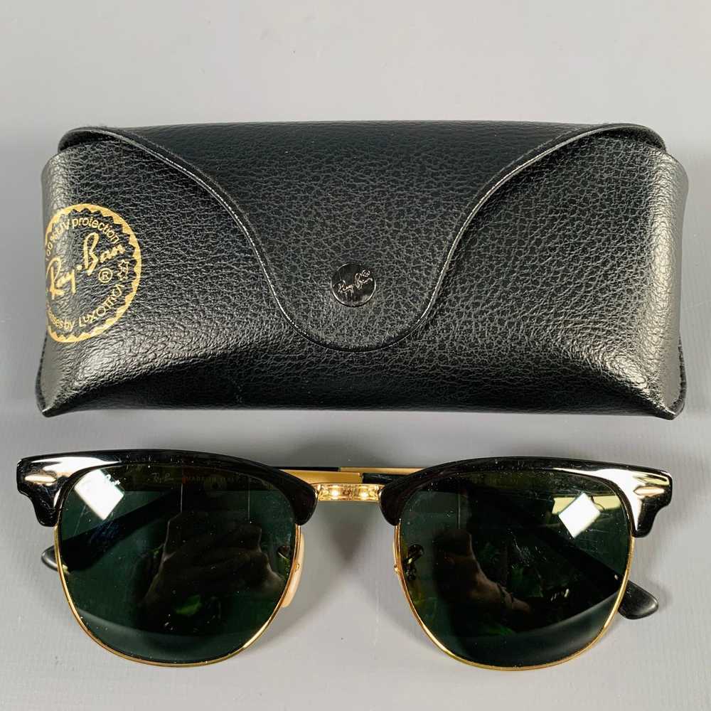 RayBan Black Gold Clubmaster Classic Sunglasses - image 7